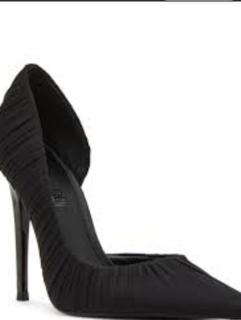 Steve Madden women’s Black ruched fabric Stiletto Pump size 8 new in  box
